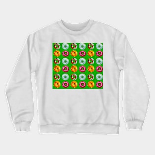 Donuts on green Crewneck Sweatshirt